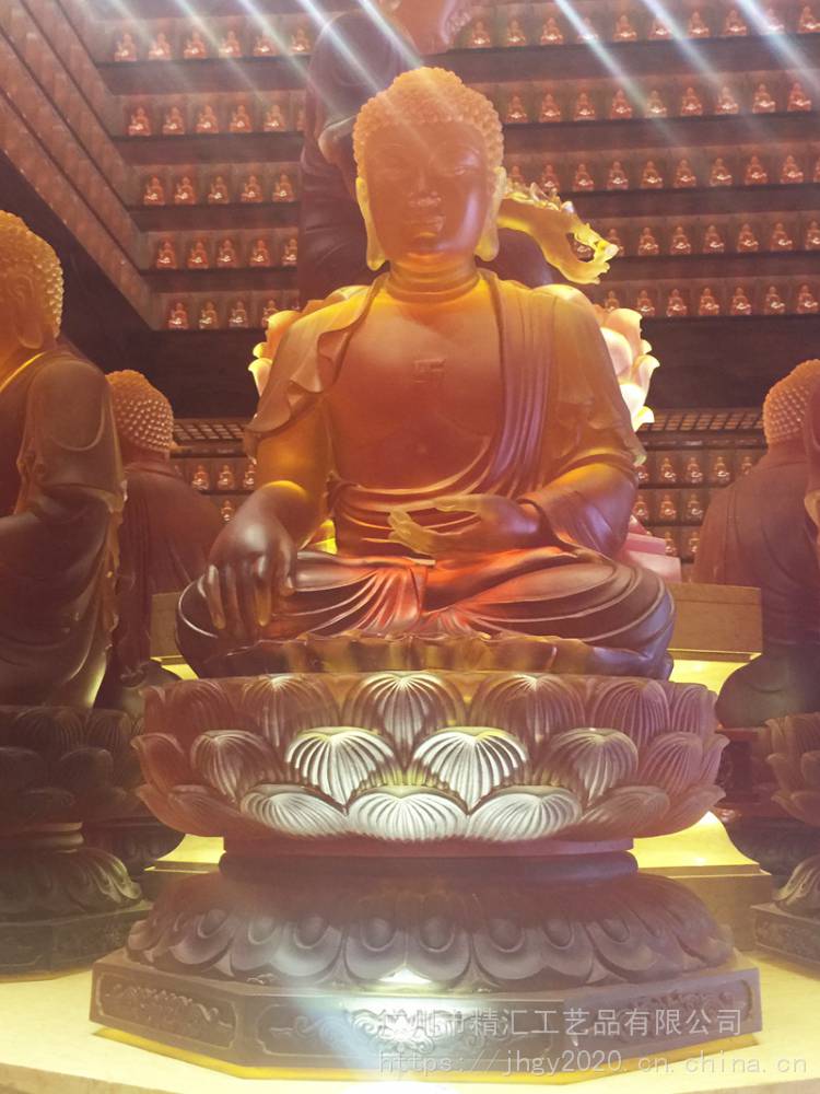 佛堂琉璃佛像 寺庙琉璃万佛墙佛像 琉璃三宝佛 广州琉璃工厂 南京寺庙