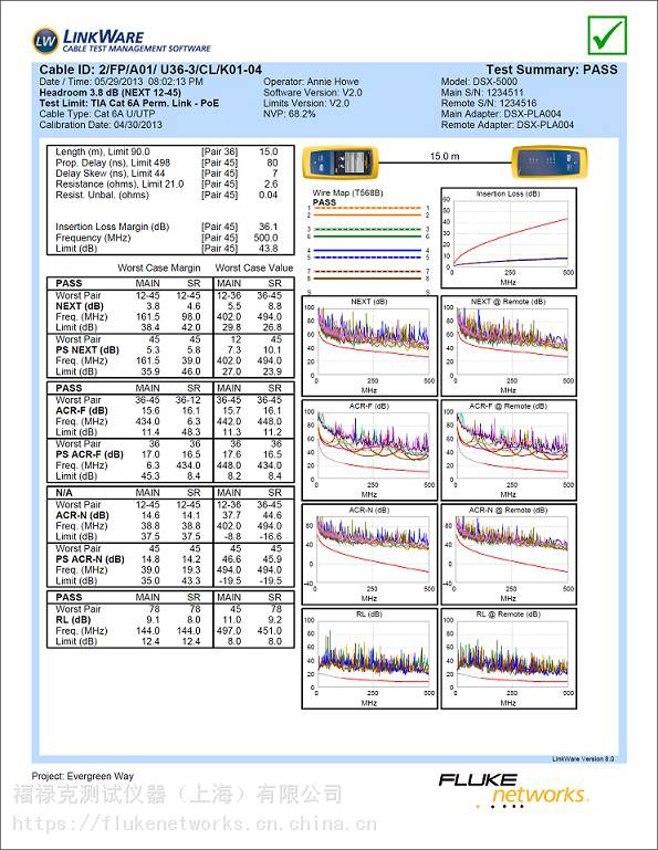 福禄克网络dsx2-8000 ch cableanalyze 电缆测试分析仪dsx2-8000pro