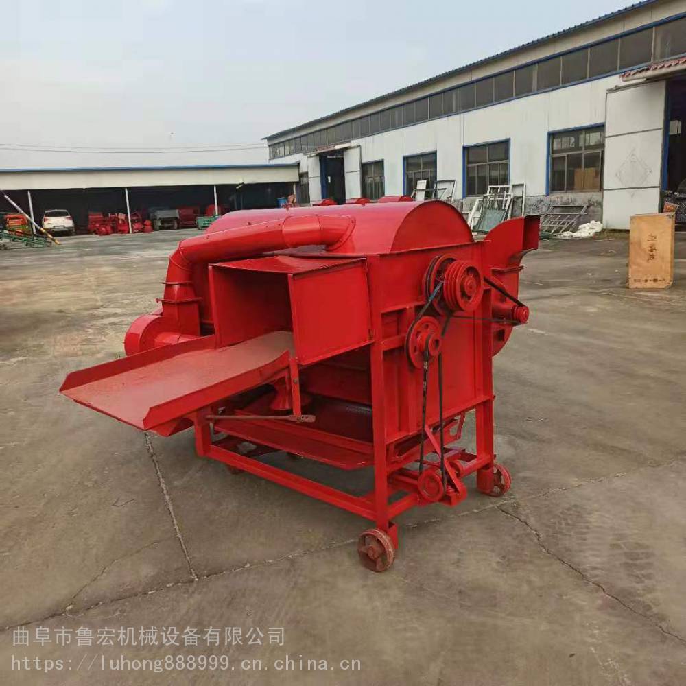 【鲁宏热销二次自动回吸脱粒机/大型风机式打场机/ 高粱专用脱粒机】