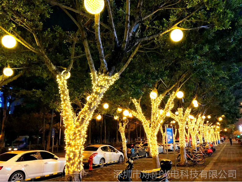 led灯串圣诞节日婚庆装饰灯户外防雨水路边街道亮化工程串灯彩灯