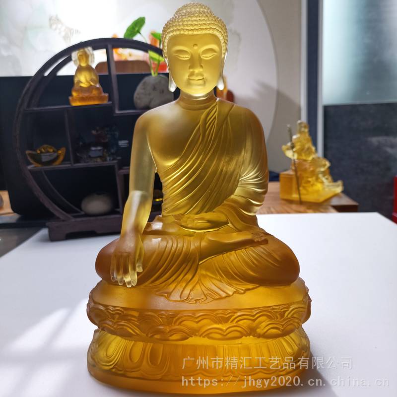 小号琉璃佛像批发厂家 寺庙法会琉璃佛像结缘礼品 广州琉璃佛像工厂