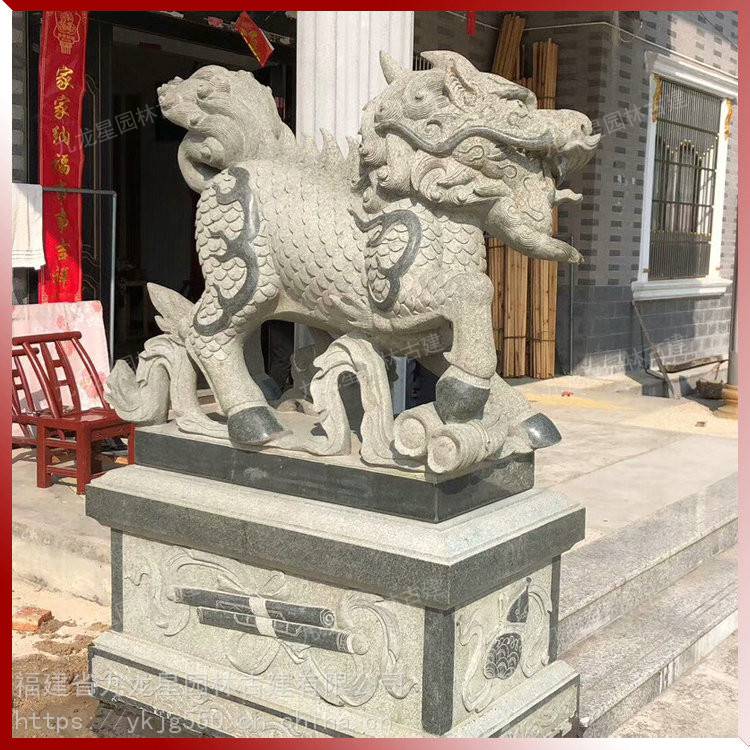 石雕麒麟加工 大门口石雕麒麟摆放位置 推荐九龙星