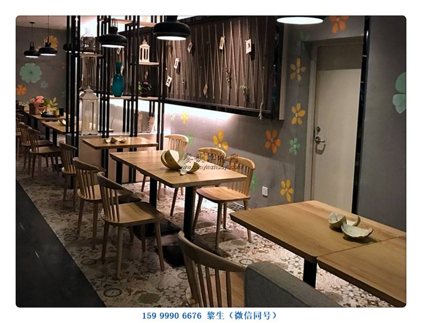 南岳区餐饮店铺家具卡座沙发桌子案例