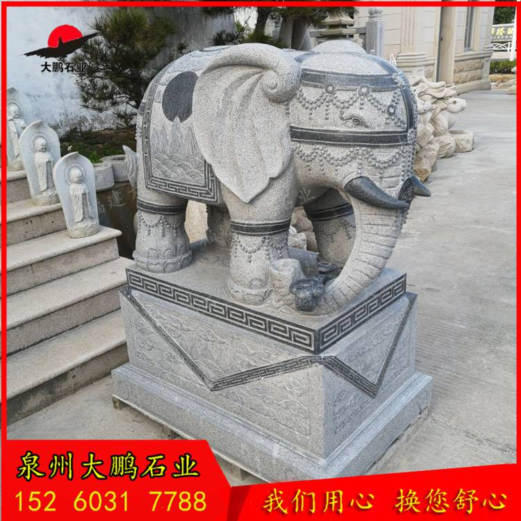 福建泉州石雕厂定做天然石材大象石雕汉白玉石雕大象一对福建石雕大鹏