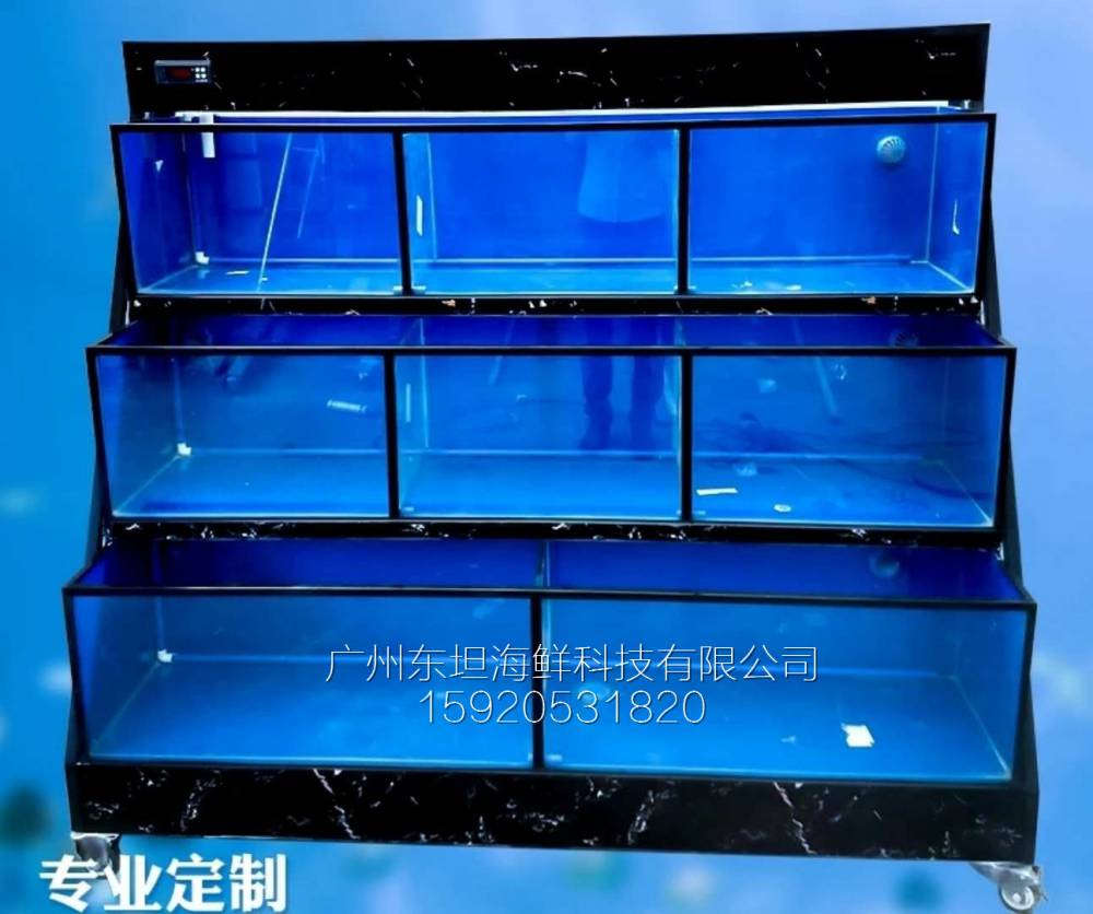 广州荔湾路海鲜池安装费用-海鲜池摆放-广州三层海鲜玻璃鱼池