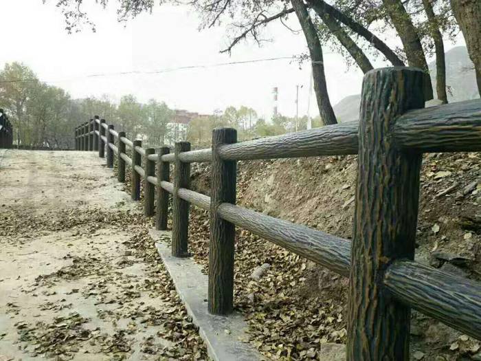 预制河道水泥涵管河提仿木护栏厂家批发水泥仿木纹栏杆混凝土仿树皮