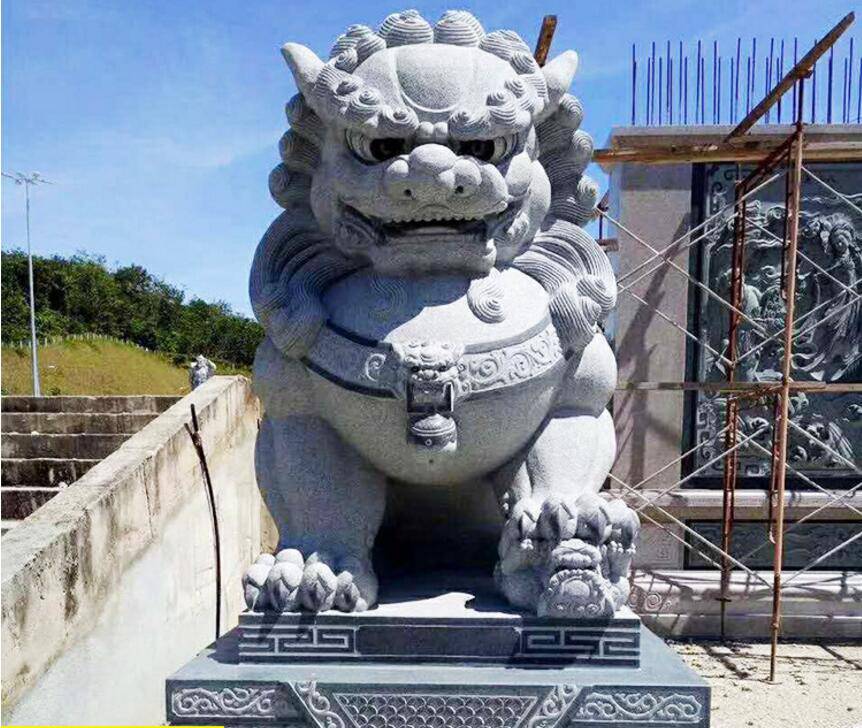 精品石雕狮子 大理石石狮子 港币狮