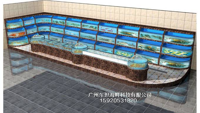 广园路海鲜池配件-制冷海鲜池-广州海鲜酒家鱼池设计