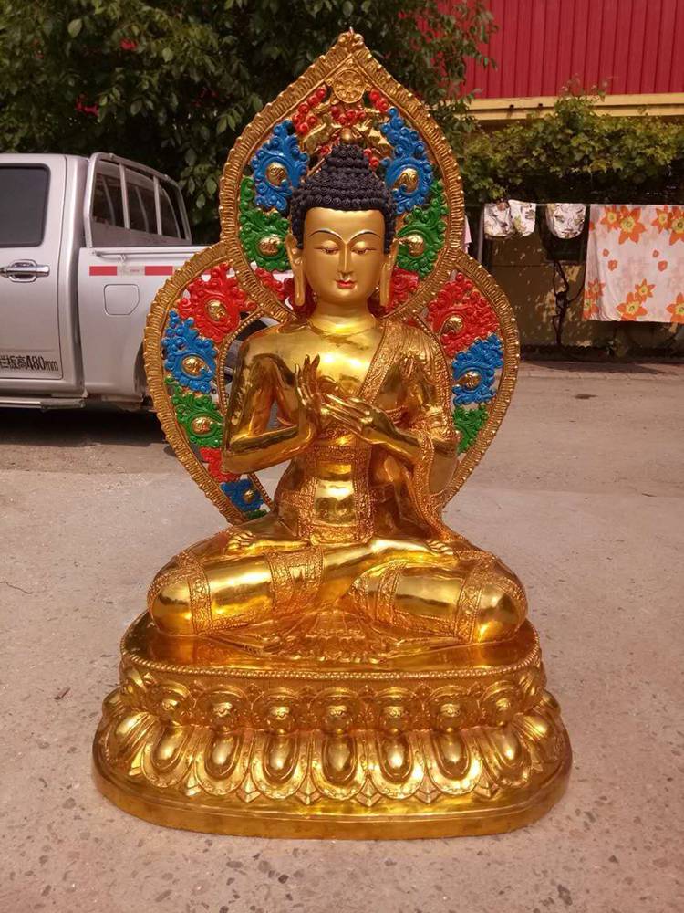 阿弥陀佛佛像 纯铜大型藏传铸铜1米三宝佛 释迦牟尼佛 药师佛密宗佛像
