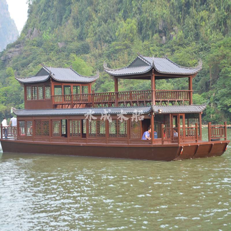 定制加工10米小型画舫船 河北沧州12米单层休闲观光 电动休闲旅游木船