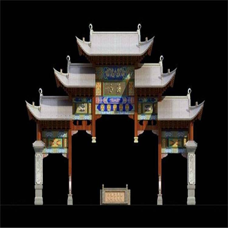 景区 门楼牌坊 牌楼雕刻 ***水泥牌坊