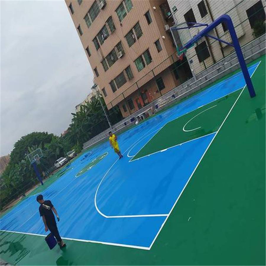 沈阳4mm厚篮球场塑胶地面 橡胶地面环保耐用