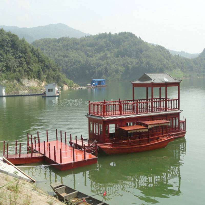 出售景区水上观光船 四川内江影视道具餐饮电动游船 景区定制餐饮船