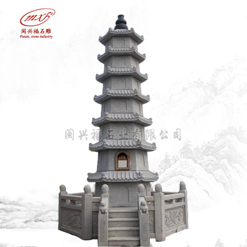 惠安石雕供应石塔舍利塔功德碑 多层佛塔舍利子塔寺庙青石墓塔雕刻