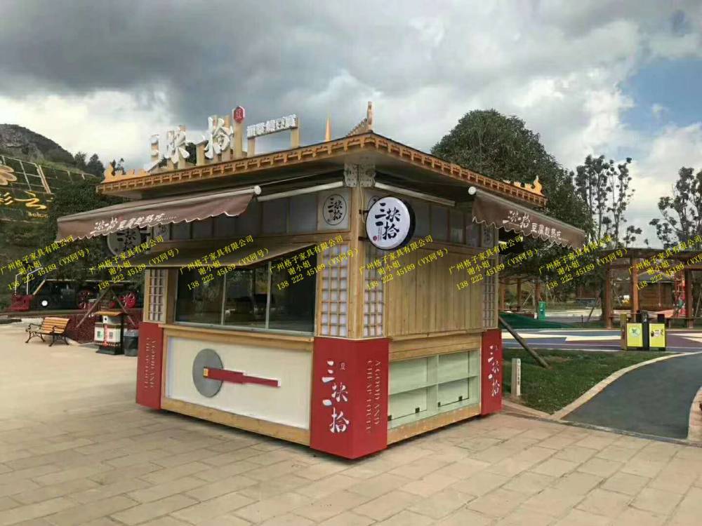 景区餐饮商品售货亭,广场饮料售卖车,咖啡售卖亭移动摊位美食小吃贩卖