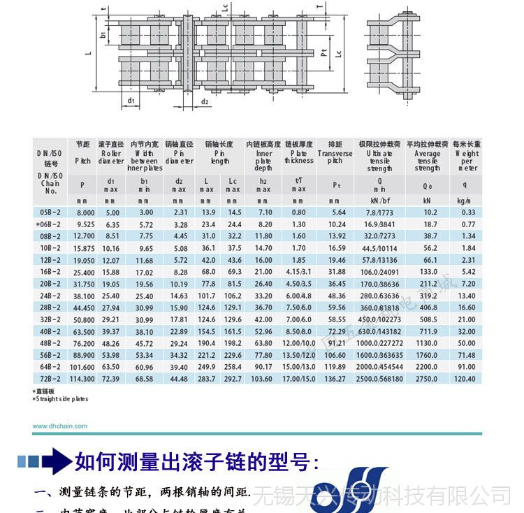 杭州东华自强链条24b-2*40l1.5寸双排短节距工业传动精密滚子链条