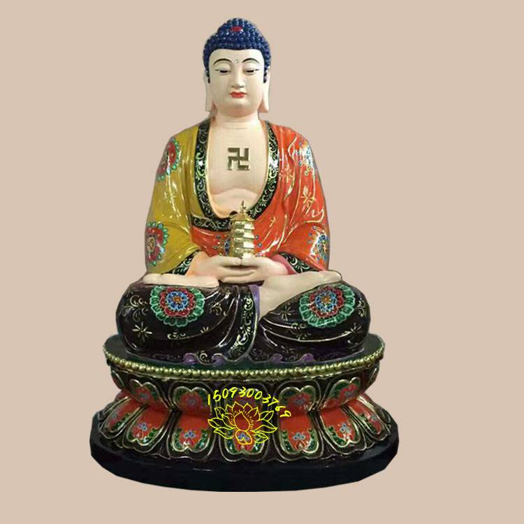 玻璃钢三宝佛佛像塑像 三世佛药师佛阿弥陀佛 寺庙开光五方佛佛像