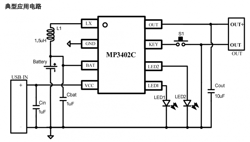 mp3402c蓝牙耳机仓电源单芯片解决方案