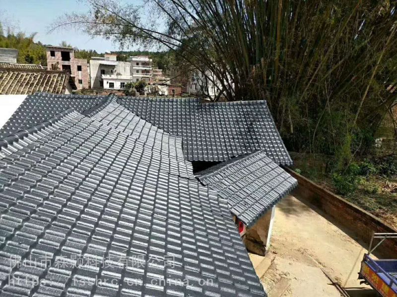广东合成树脂瓦,厂家屋面装饰波纹瓦,平改坡中式仿古瓦