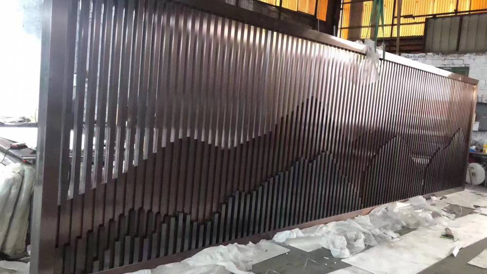 甘肃售楼处室外景观金属镂空景墙雕花格栅工程定制厂家