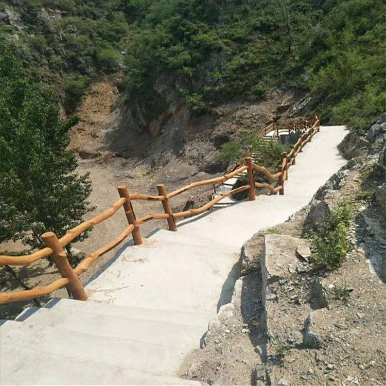 度假村围栏 仿原木栏杆 钢筋混凝土仿木栏杆 仿原木栏杆来电优惠