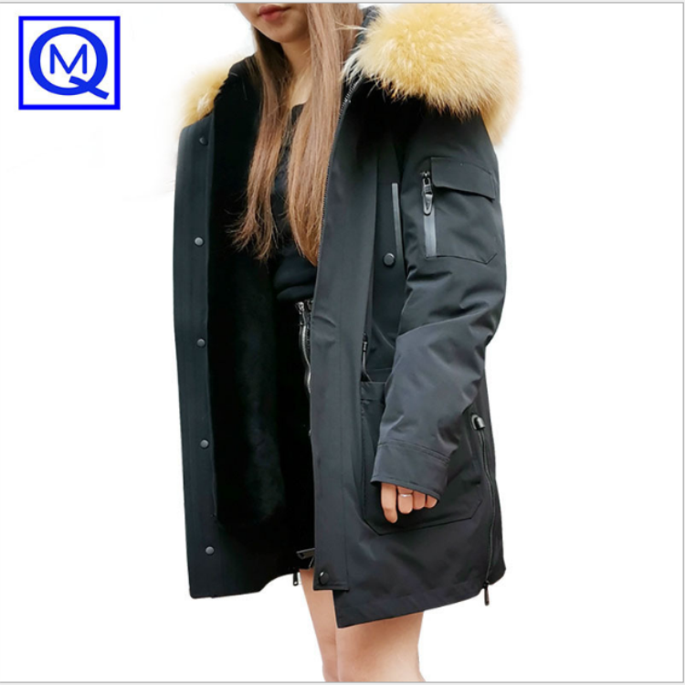 品牌折扣女装批发  广州金马服装交易城 皮毛一体派克服韩版秋冬爆款