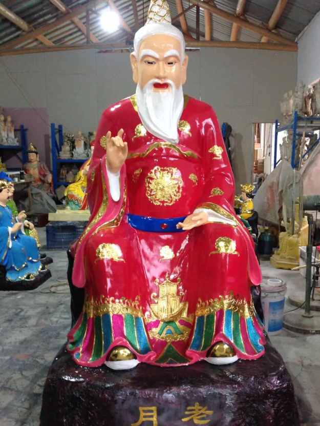 月下老人 刘海砍焦神像树脂玻璃钢木雕彩绘贴金神像河南佛像厂