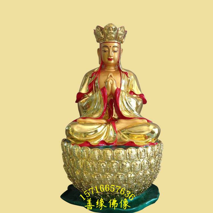 观音菩萨地藏王菩萨释迦牟尼佛娑婆三圣佛像彩绘贴金河南佛像厂