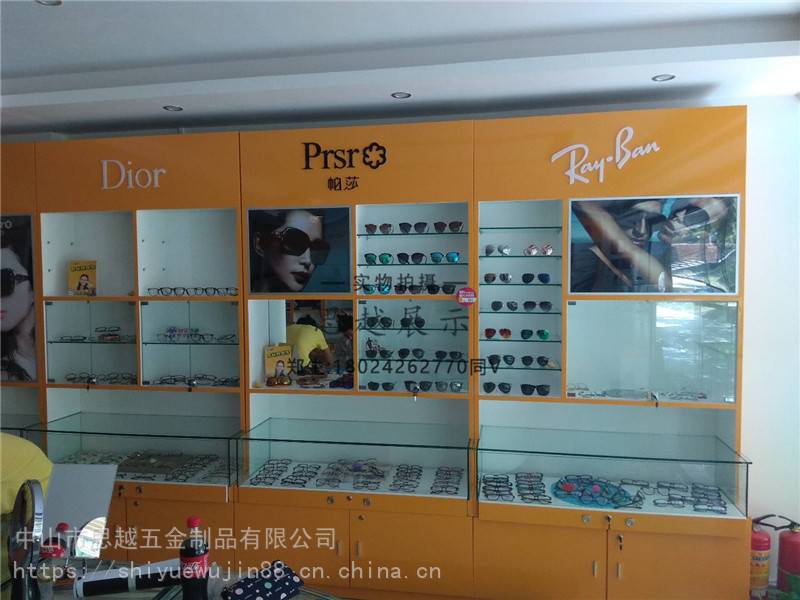 光明眼镜柜台展示柜效果图出售全新珠宝手表收银台