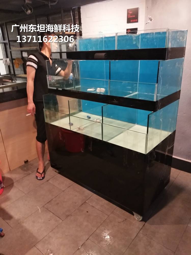 深圳玻璃鱼池设计-深圳室外海鲜池-深圳坪山海鲜鱼池