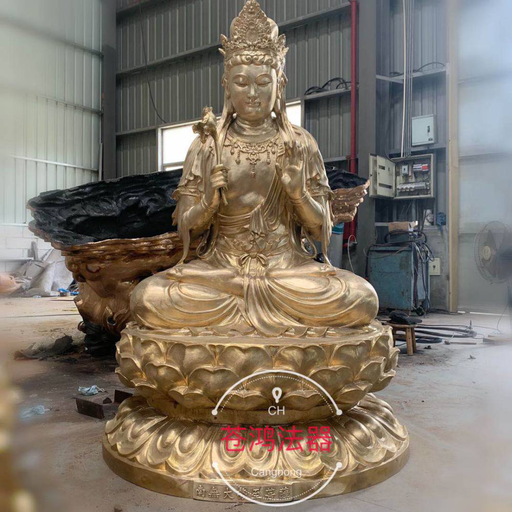 宗教法器,法物 苍南佛像厂生产玻璃钢大型佛像 塑钢文殊菩萨 普贤菩萨