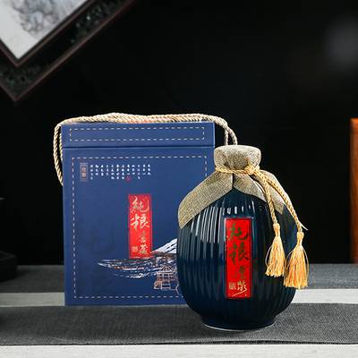陶瓷酒瓶批发定做厂 1斤装日月创意陶瓷酒瓶图片 密封存酒罐酒坛