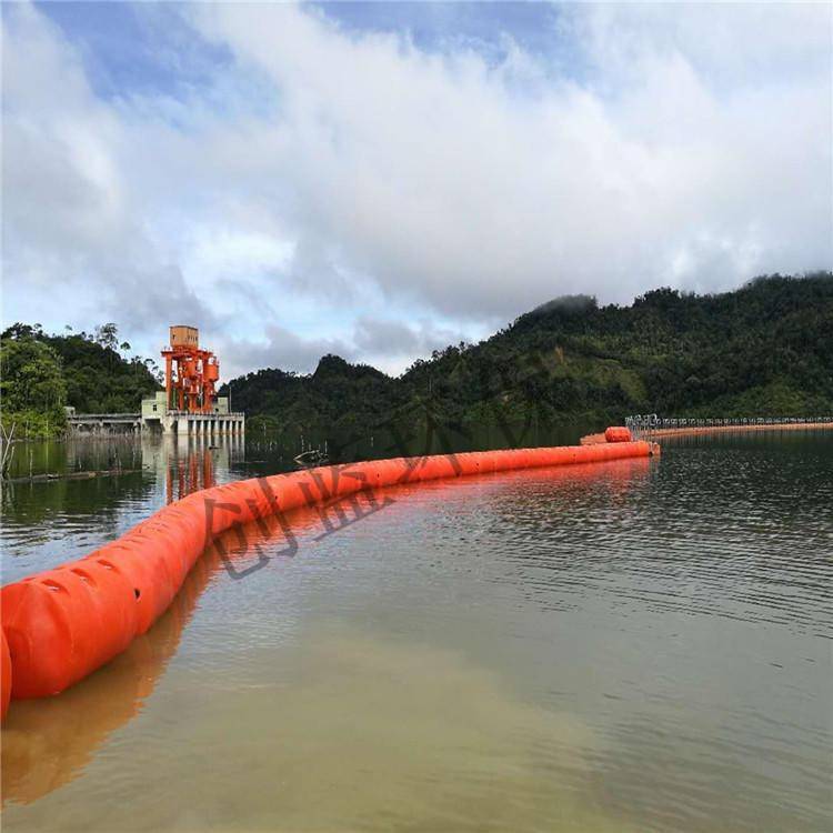 粤北水电站漂浮垃圾阻挡浮排挂网式拦污栅浮筒