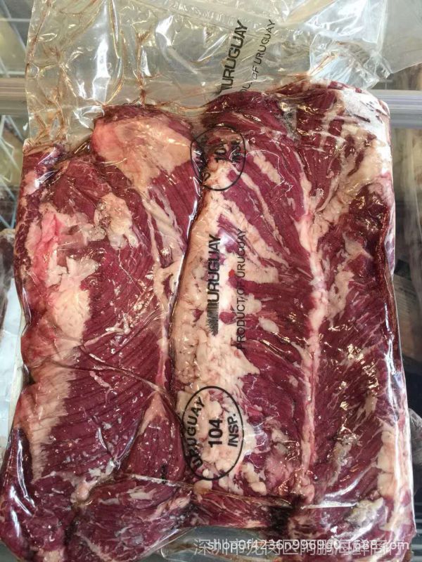 乌拉圭104厂 谷饲黑安格斯牛厚裙肉 去骨厚裙肉牛排牛肉1件20公斤