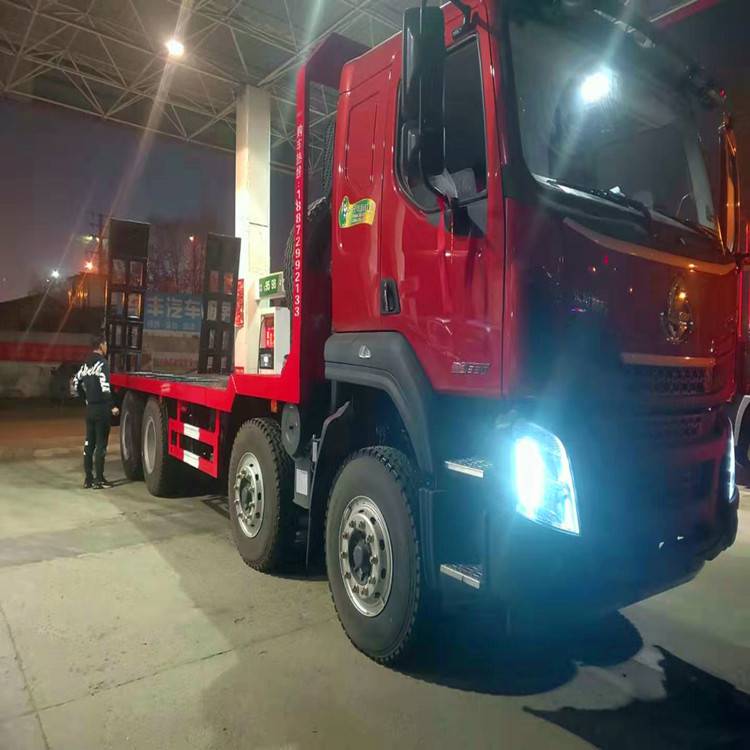 格尔发四桥拖车 江淮前四后八平板挖机拖板车