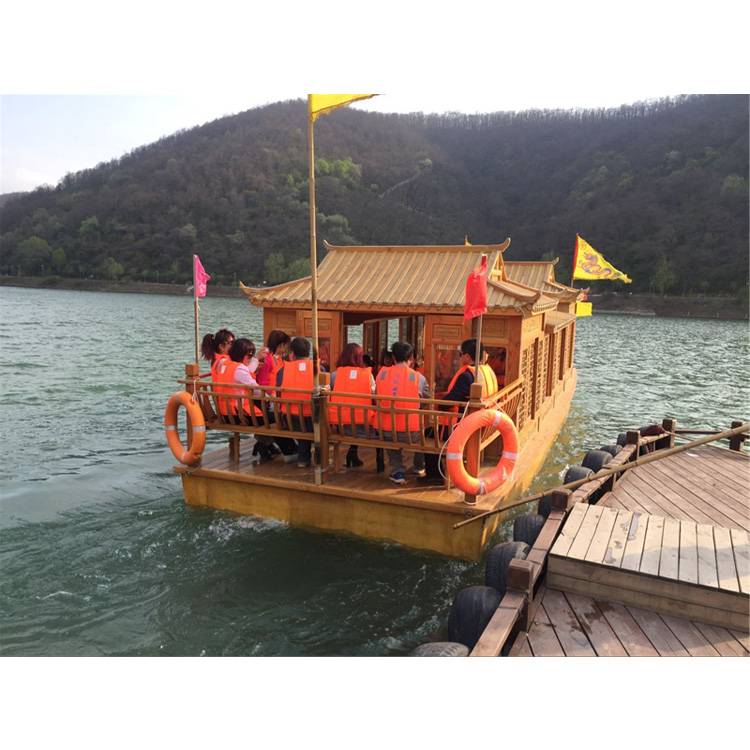 山东公园中式古典的双层电动游船楚歌定制