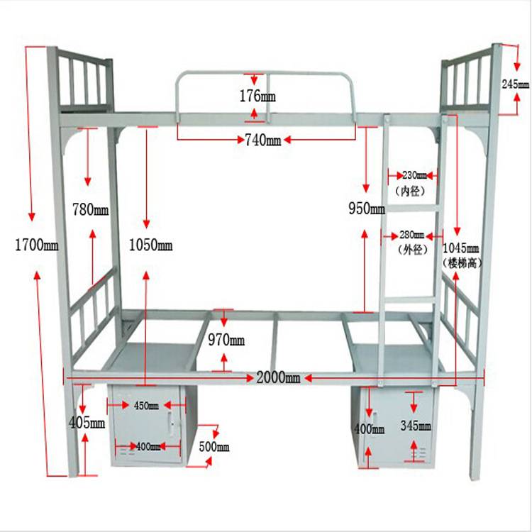铁架床 单人床 双层铁床 方管上下铺 学生铁床 东莞厂家 支持定制