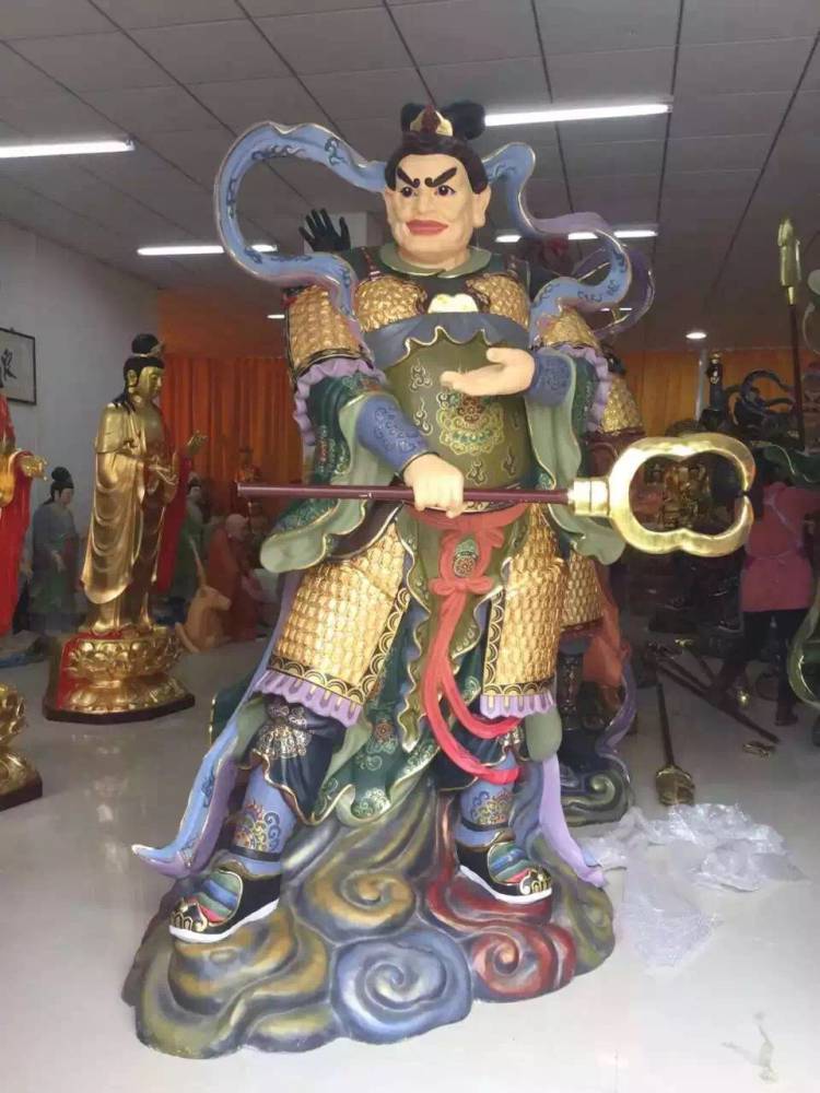 供应精雕四大天王佛像图片寺庙白胚四大天王佛像