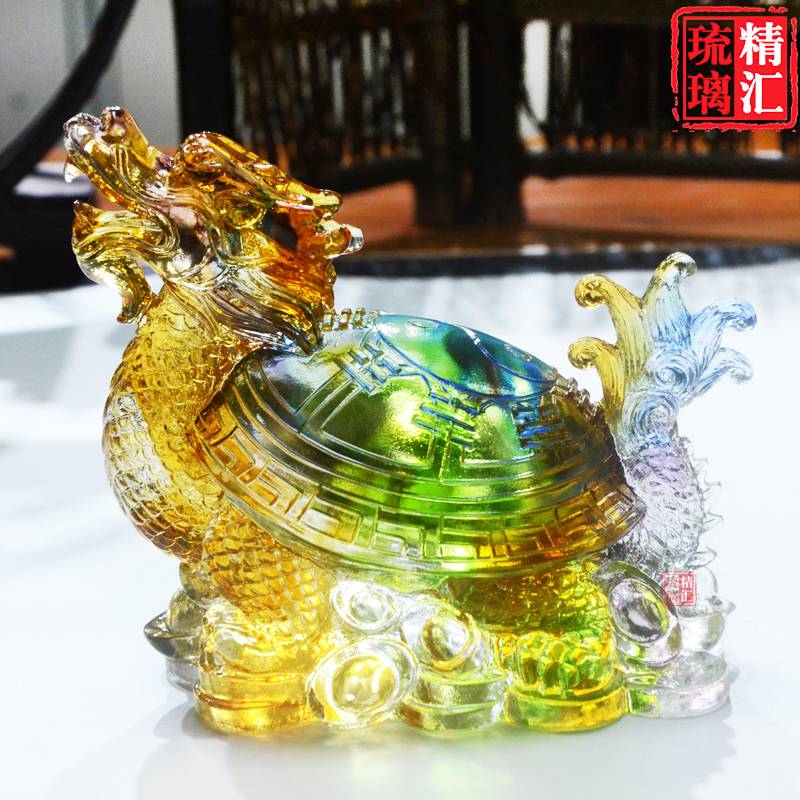 广州琉璃工艺品厂家 琉璃风水摆件厂家 琉璃龙龟摆件 琉璃礼品制作