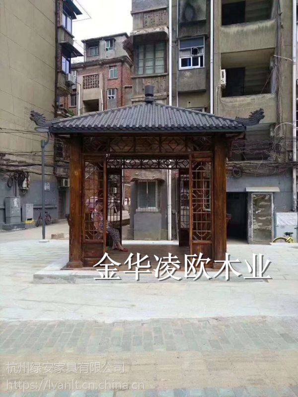 现代简约亭子 长方形凉亭 防腐木长廊