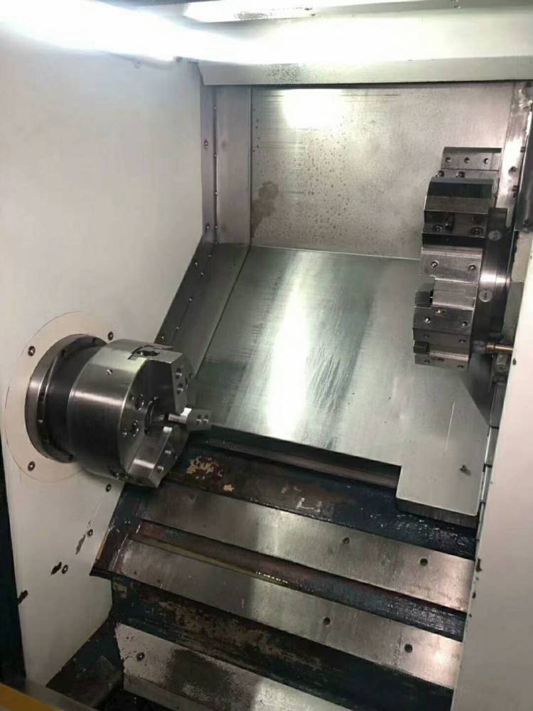 机械厂急售二手【广州佳盟子ck500l数控斜轨刀塔机】二手数控斜身车