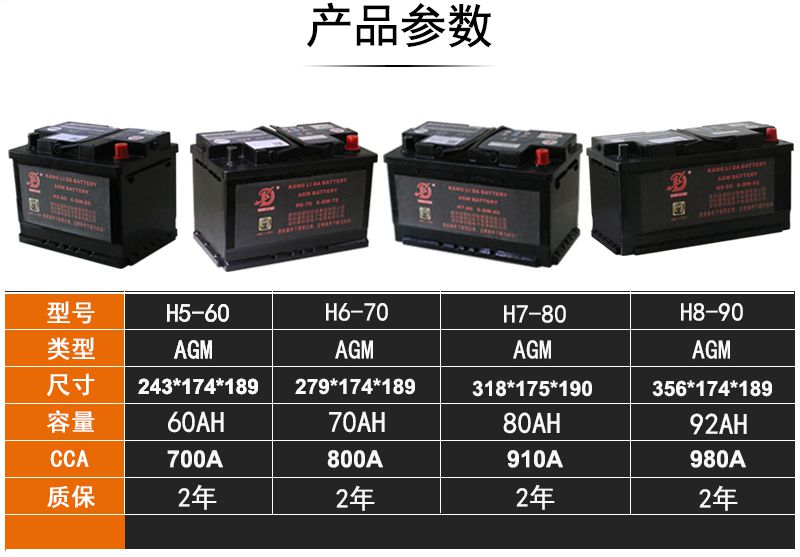 汽车电瓶蓄电池agm启停电瓶agmh812v宝马7系5系