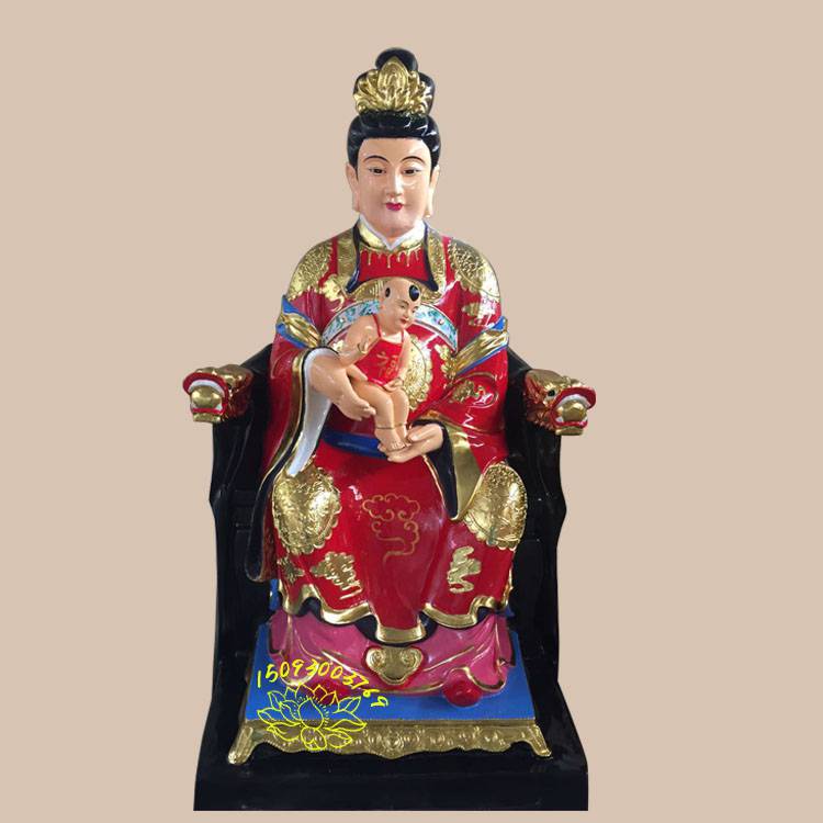 众缘工艺专业生产寺庙神像 十二老母雕塑 三霄娘娘 手工雕刻