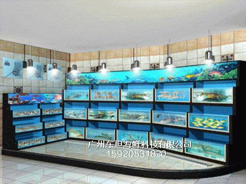 天河珠吉海鲜池设计制作-海鲜池配置-广州餐厅海鲜观赏鱼池