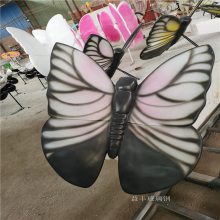 七彩蝴蝶雕塑 户外园林景观仿真蝴蝶雕塑摆件 玻璃钢雕塑