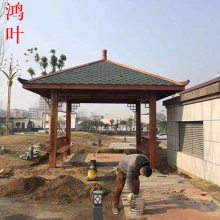 鸿叶防腐木长廊生产厂家 广州古建廊桥按图施工 长廊户外直销