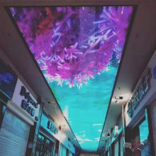 鼎亮光彩led天幕屏 展馆景区走廊天花板大型动感酷炫雪花led屏