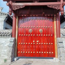 定制实木大门老榆木仿古大门别墅农村庭院大门复古四合院大门