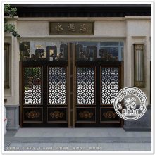 二层别墅大门 农村气派大门 铝艺大门立柱造型 焯升铖别墅大门