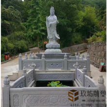 石雕汉白玉观音,供应石雕观音,寺庙大型三面滴水观音
